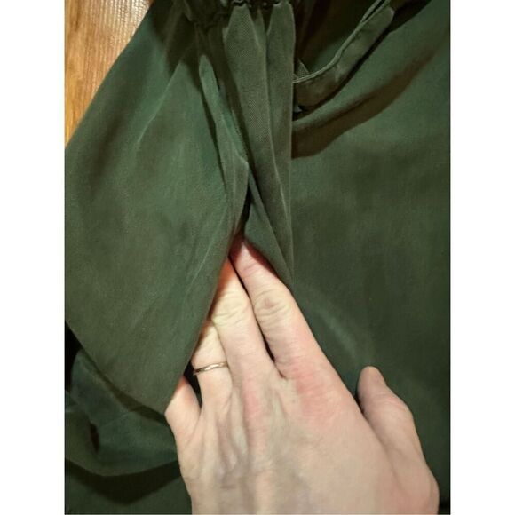 NWT Zara Army Green Women's Lyocell Shirt Dress Sz M - Picture 8 of 12